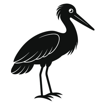 recommend clip art: Solid color Shoebill Stork animal vector design