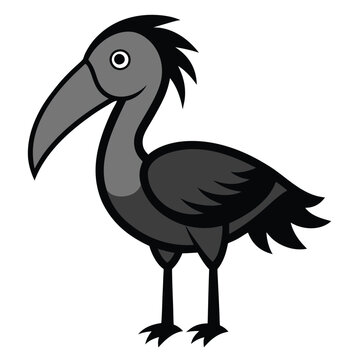 recommend clip art: Solid color Shoebill Stork animal vector design