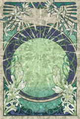 purple light  green decoration art-nouveau BG