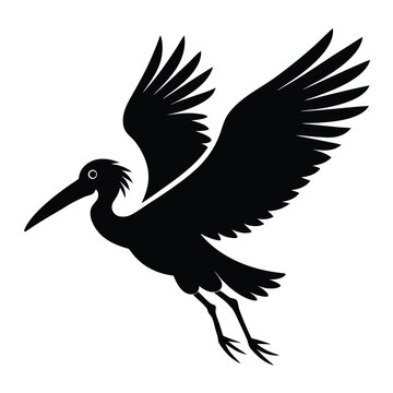 recommend clip art: Solid color Shoebill Stork animal vector design