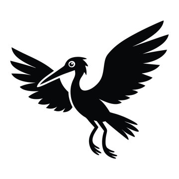 recommend clip art: Solid color Shoebill Stork animal vector design