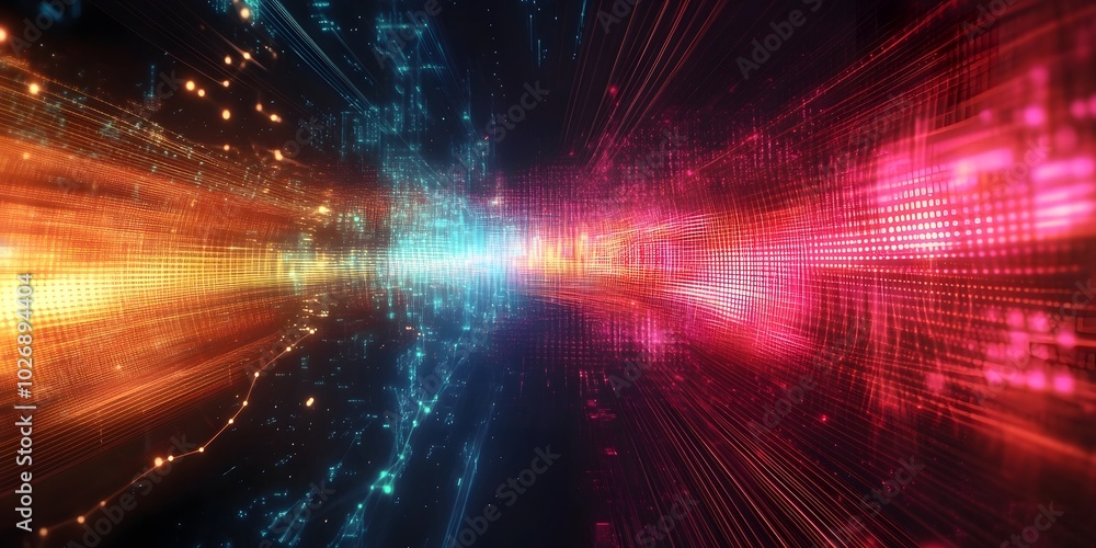 Poster abstract digital data background. art can be used in the description of network abilities, technolog