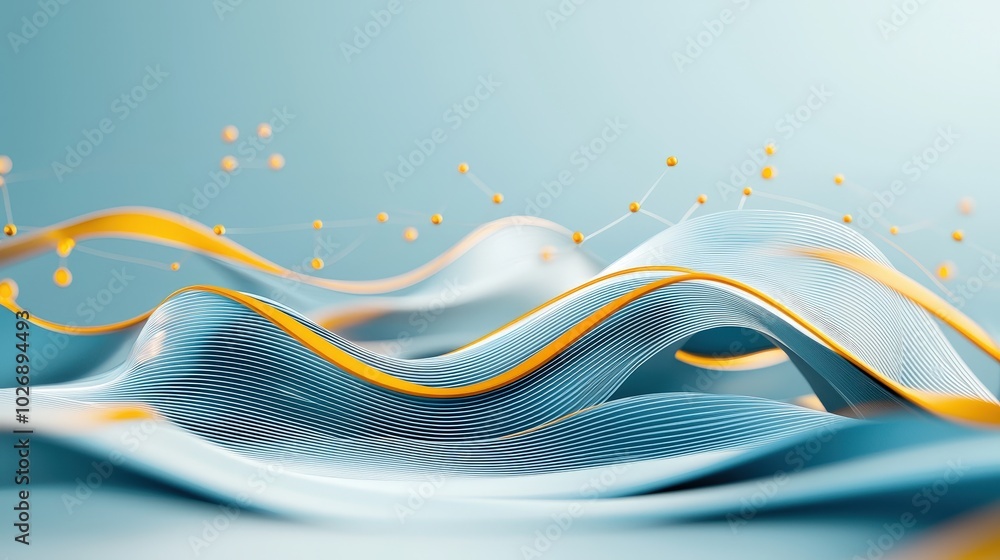 Poster abstract curves connecting as a network symbolizing business advancement