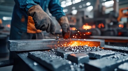 Steel Forging Process in a Modern Factory Setting