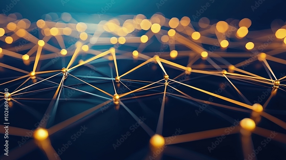Poster abstract curves connecting as a network symbolizing business advancement