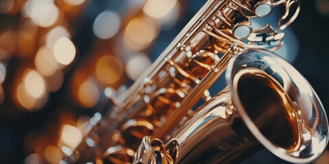 Obraz premium Close-Up of Alto Saxophone A Deep Dive into Jazz Music's Heartbeat