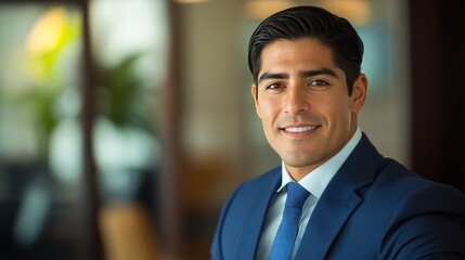 Fototapeta premium Charismatic Hispanic Exec in Office