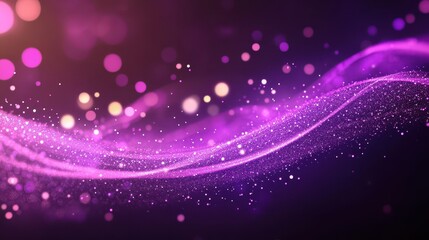 Obraz premium Abstract Digital Purple Particles and Waves A Mesmerizing Light Display