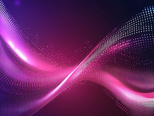 Abstract glowing purple and pink wave pattern on dark background.