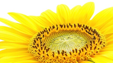 Close-up of a Sunflower's Center and Petals