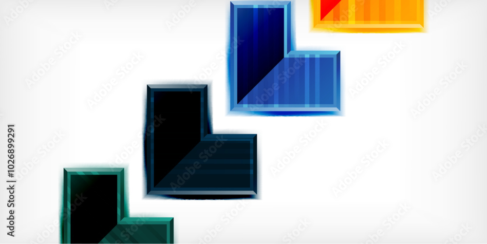 Aufkleber Arrow symbols created with 3d effects and line texture geometric abstract background