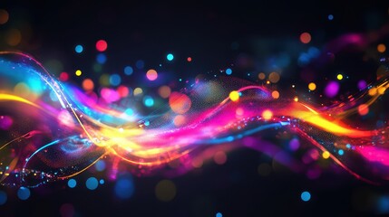 Fototapeta premium Dynamic Neon Flashes A Futuristic Motion Light Experience on a Dark Background