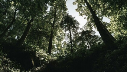 Fototapeta premium nature, forest, sky, mountain, trees, green, leaves, leaf
