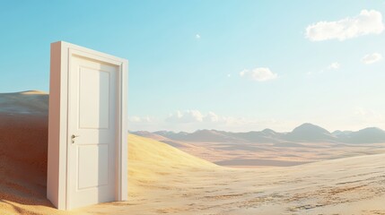 A Mysterious Doorway in the Desert Exploring the Unknown and Conceptual Beginnings