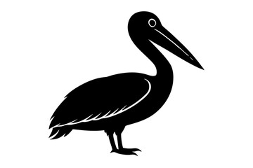 Pelican silhouette | vector silhouette illustration on white background