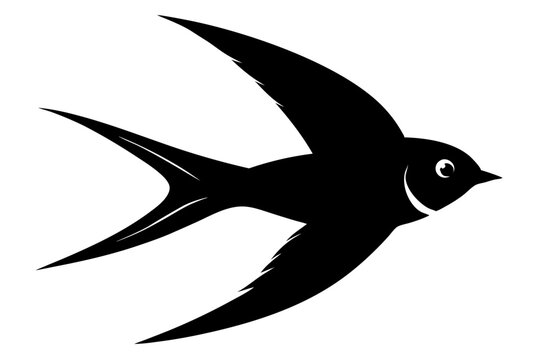 recommend clip art: Swallow bird silhouette | vector silhouette illustration on white background