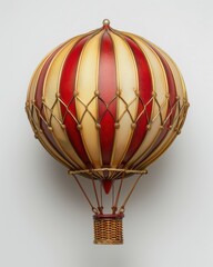 Aerial View of Red and Yellow Hot Air Balloon