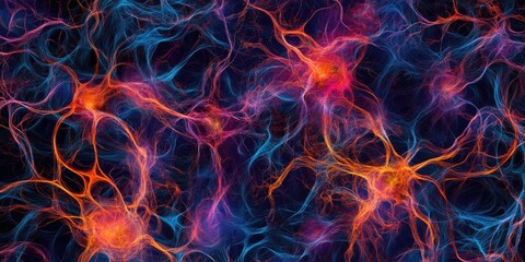 Fototapeta premium Neural pathways in a brain forming intricate patterns, metaphorically showing the connections within the human mind and how ideas link and spark