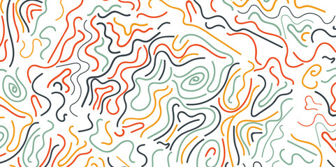 Colorful memphis seamless pattern in doodle style. Pop art, retro fashion 80-90s.