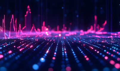 Futuristic Stock Market Chart with Glowing Data or Dynamic Financial Timeline for graphic background