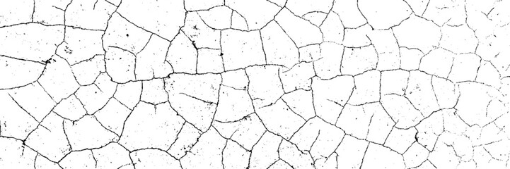 White old concrete wall distressed black grunge texture vector. Vector pattern of cracks, chips, scuffs.