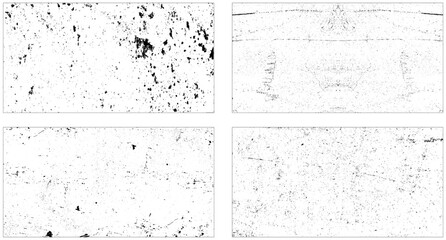 White old concrete wall distressed black grunge texture vector. Set of vector paint brush stroke, ink splash and grungy decoration elements.