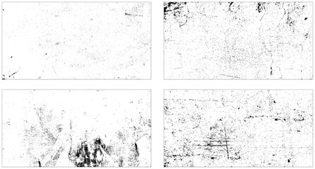 White old concrete wall distressed black grunge texture vector. Set of vector paint brush stroke, ink splash and grungy decoration elements.