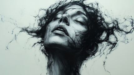 black and white portrait of a person