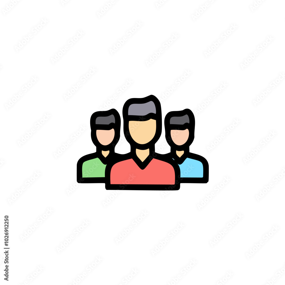 Poster teamwork flat icon. single high quality outline symbol for web design or mobile app.
