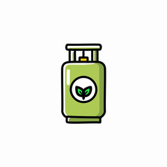 Green bio fuel canister icon vector illustration