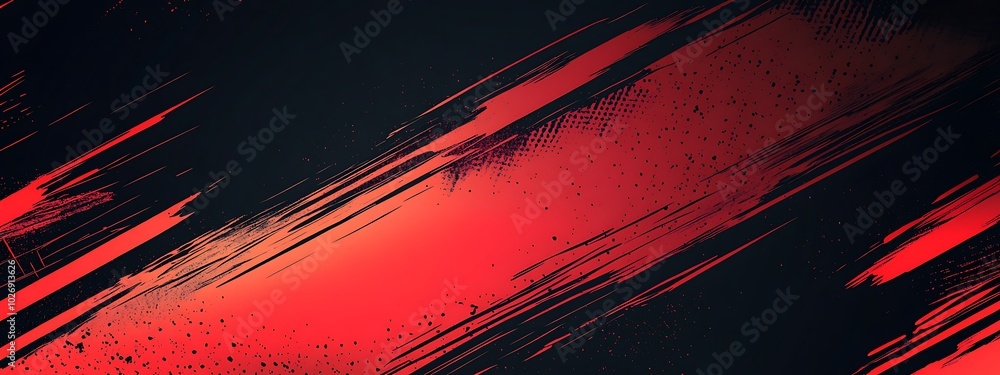 Poster Abstract red and black background with diagonal lines.