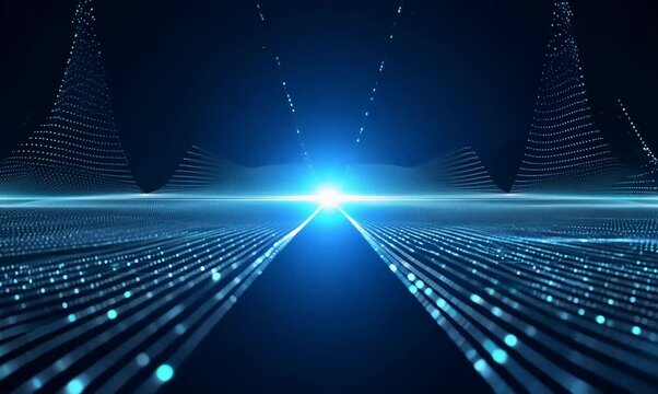 Animated Abstract Technology Background with Dots and Grid