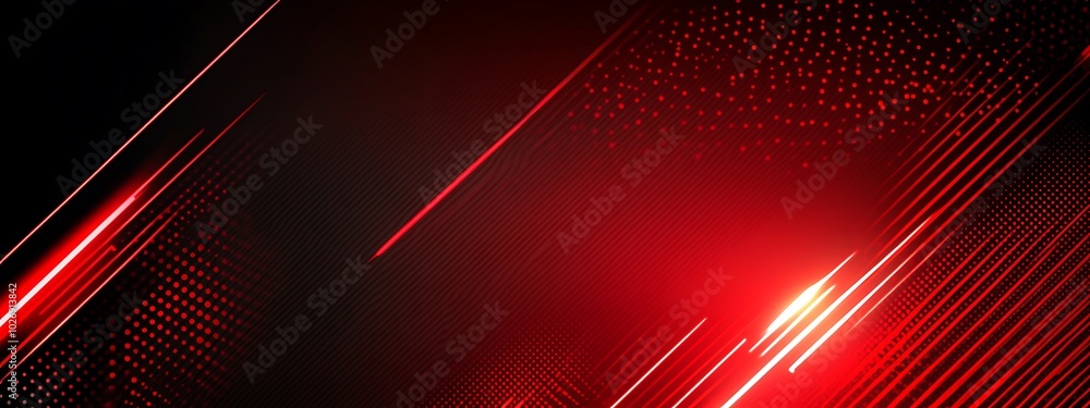 Poster Abstract red and black background with lines and dots.