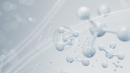 molecule or atom, Abstract structure for Science or medical background, 3d illustration.