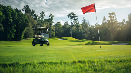 golf cart on the course