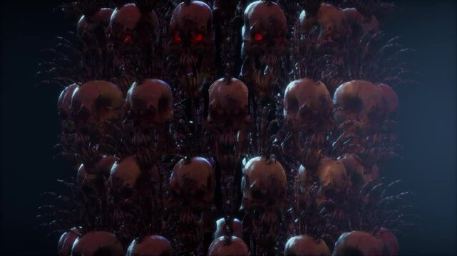 Punk Skeleton VJ Loop &ndash; stylized punk rock skeleton with spiky bones on the head and punkish outfit moving on the beat in seamless loop. Use it in your next VJ thematic sets, metal and gothic festival