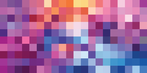 Abstract Mosaic in light pastel purple, orange and blue Background