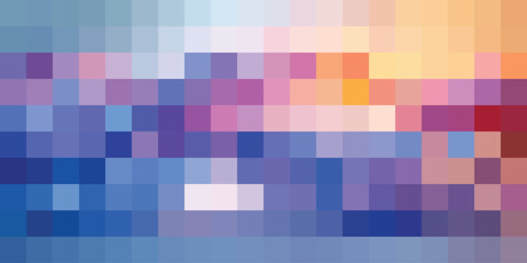 Abstract Mosaic in light pastel purple, orange and blue Background