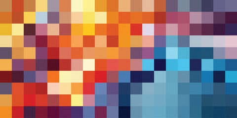 Abstract Mosaic in light pastel purple, orange and blue Background