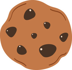 Cartoon chocolate chip cookie illustration.