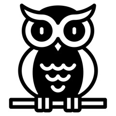 A charming, minimalist design of an owl perched on a branch, perfect for unique digital art projects or prints.