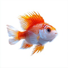 Fototapeta premium Vibrant Colorful Fish Swimming in White Background