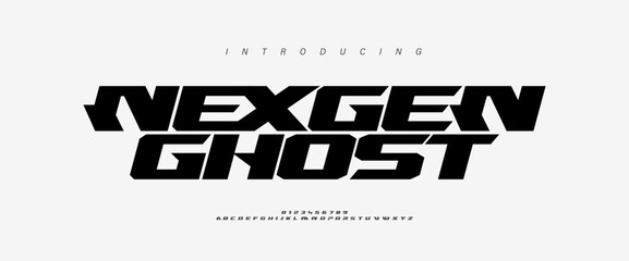 Sport Modern Future Logo Alphabet Font and Number. Typography abstract italic bold fonts technology, sport, movie brand and logos. vector illustration