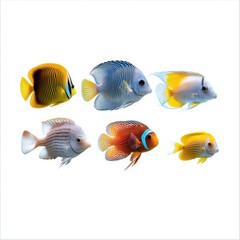 Naklejka premium Vibrant Tropical Fish in Stunning Colors