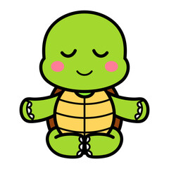 Cute Turtle Cartoon Illustration