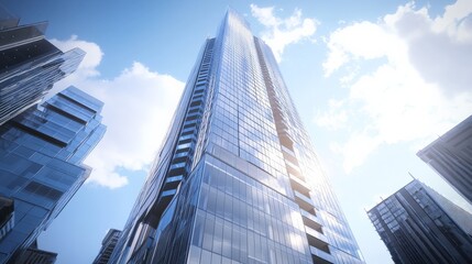 Obraz premium Towering Skyscraper Reaching for the Heavens