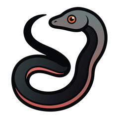 Solid color Slow Worm animal vector design