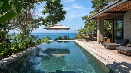 Private pool in coastal villa