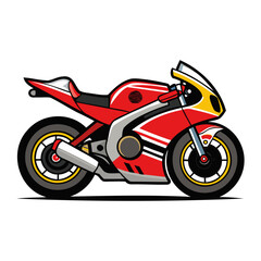 Racing motorbike vector illustration colorful sport motorbike silhouette