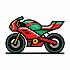 Racing motorbike vector illustration colorful sport motorbike silhouette